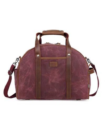 Tsd Brand Stone Creek Waxed Canvas Duffle Bag In Purple