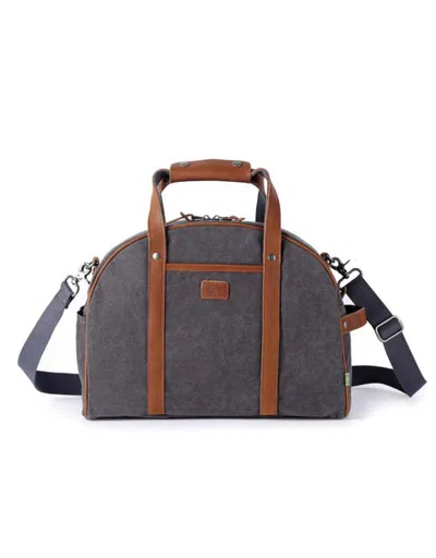 Tsd Brand Stone Creek Waxed Canvas Duffle Bag In Gray