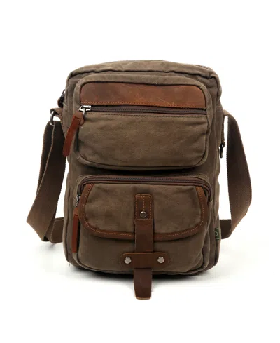 Tsd Brand Sun Smell Canvas Crossbody Bag In Green