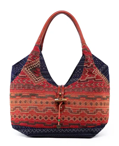 Tsd Brand Tribal Secret Canvas Hobo Bag In Orange