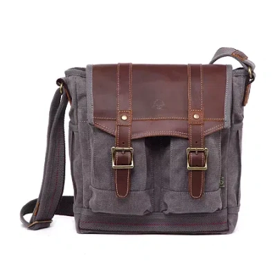 Tsd Brand Turtle Ridge 4-pocket Crossbody In Gray