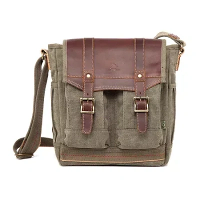 Tsd Brand Turtle Ridge 4-pocket Crossbody In Green