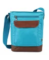 Tsd Brand Urban Light Canvas Crossbody Handbag In Teal