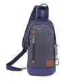 Tsd Brand Urban Light Coated Canvas Sling Bag In Navy