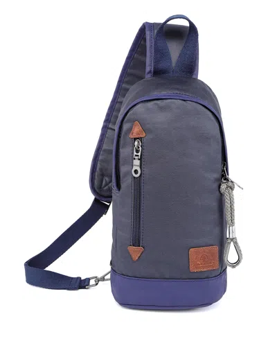 Tsd Brand Urban Light Coated Canvas Sling Bag In Navy