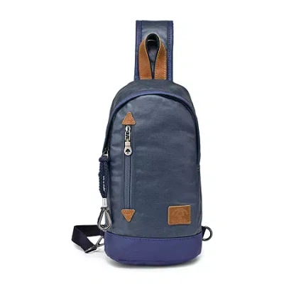 Tsd Brand Urban Light Coated Canvas Sling Bag Unisex Adult Adjustable Straps Padded Straps Backpack In Blue