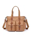 Tsd Brand Urban Light Coated Canvas Tote Bag In Brown