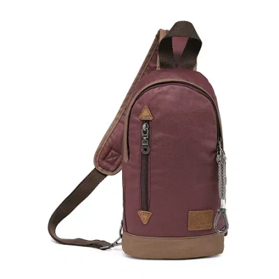 Tsd Brand Urban Light Sling Bag Backpack In Burgundy
