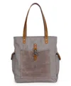 Tsd Brand Valley And Sky Canvas Tote Bag In Gray