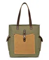 Tsd Brand Valley And Sky Canvas Tote Bag In Olive