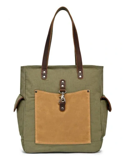Tsd Brand Valley And Sky Spacious Adventure Tote In Green