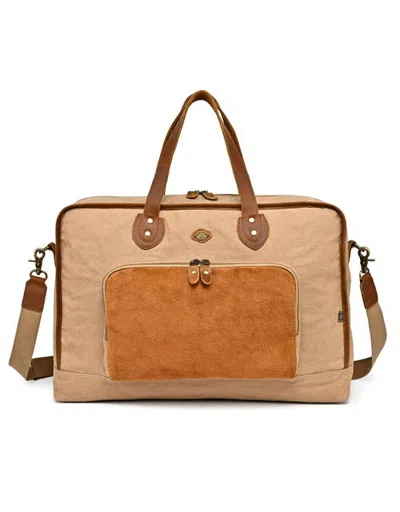 Tsd Brand Valley Oak Waxed Canvas Convertible Duffle Bag In Brown