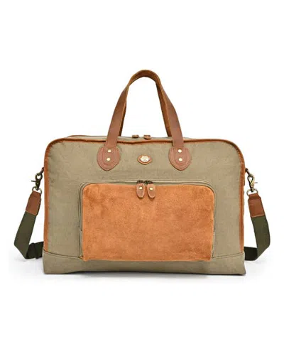 Tsd Brand Valley Oak Waxed Canvas Convertible Duffle Bag In Green