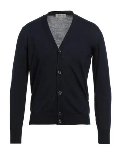 Tsd12 Man Cardigan Midnight Blue Size Xxl Merino Wool, Acrylic