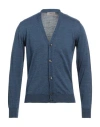 Tsd12 Man Cardigan Slate Blue Size 3xl Merino Wool, Acrylic
