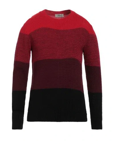 Tsd12 Man Sweater Brick Size M Acrylic, Wool In Red
