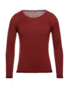 Tsd12 Man Sweater Brick Size Xxl Merino Wool, Acrylic In Red