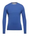 Tsd12 Man Sweater Bright Blue Size 3xl Merino Wool, Acrylic In Blue