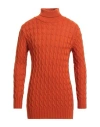 Tsd12 Man Turtleneck Rust Size L Acrylic, Wool In Red