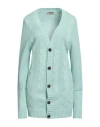 Tsd12 Woman Cardigan Turquoise Size L Acrylic, Wool In Blue