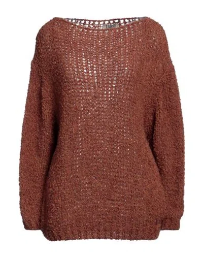 Tsd12 Woman Sweater Tan Size Onesize Acrylic, Wool, Polyamide, Mohair Wool In Brown