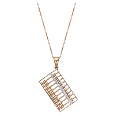 Pre-owned Tse 18 Karat Gold Abacus Diamond Pendant With Necklace In Multi