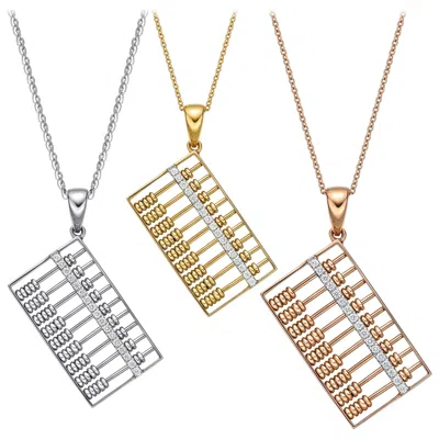 Pre-owned Tse 18 Karat Gold Large Abacus Diamond Pendant With Necklace In Multi
