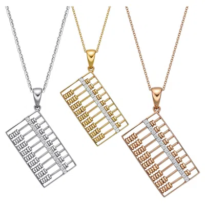 Pre-owned Tse 18 Karat Gold Large Abacus Diamond Pendant With Necklace In Multi