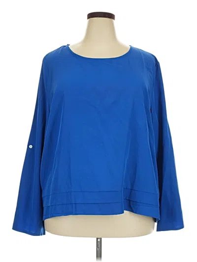 Pre-owned Tse 3/4 Sleeve Top Blue Boatneck Tops