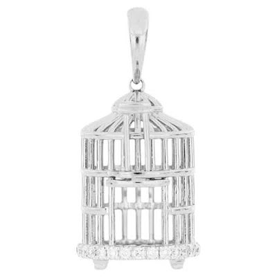 Pre-owned Tse A Fabulous Platinum (pt950) Bird Cage Diamond Pendant With Necklace In Multi