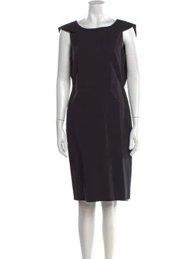 Pre-owned Tse Bateau Neckline Knee-length Dress In Black