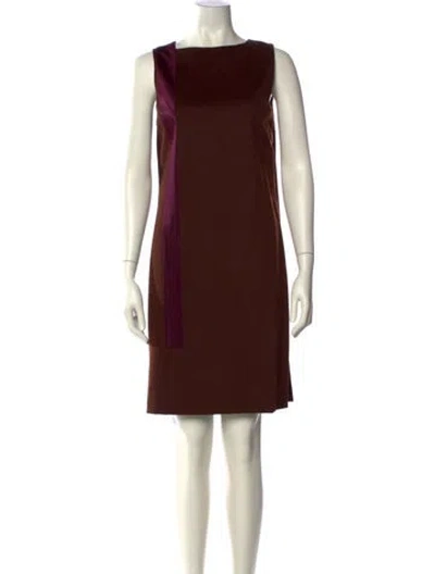 Pre-owned Tse Bateau Neckline Knee-length Dress In Brown