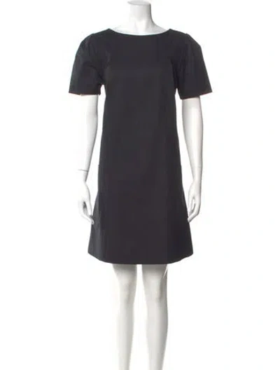 Pre-owned Tse Bateau Neckline Mini Dress In Black