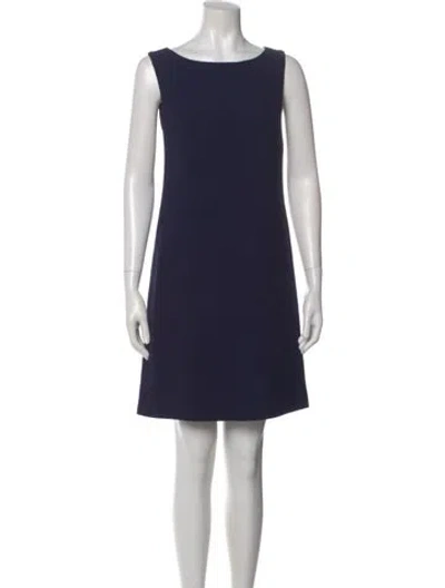 Pre-owned Tse Bateau Neckline Mini Dress In Blue