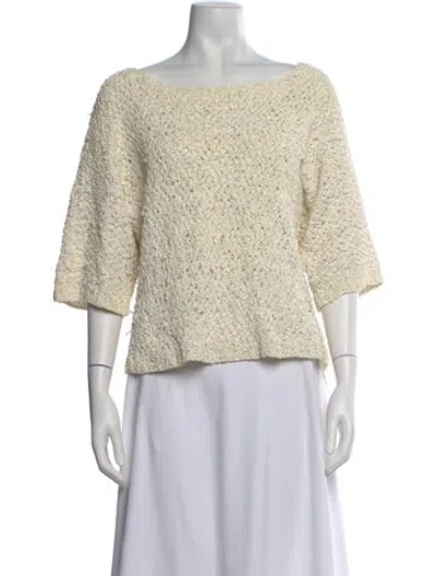 Pre-owned Tse Bateau Neckline Sweater In Neutral