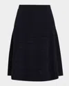 Tse Cashmere A-line Textured Knit Skirt In Maritime Navy