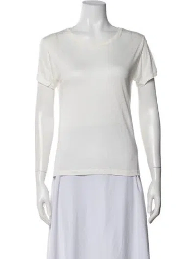Pre-owned Tse Cashmere Bamboo Crew Neck T-shirt In Neutral