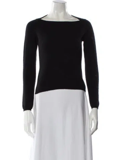 Pre-owned Tse Cashmere Bateau Neckline Sweater In Black
