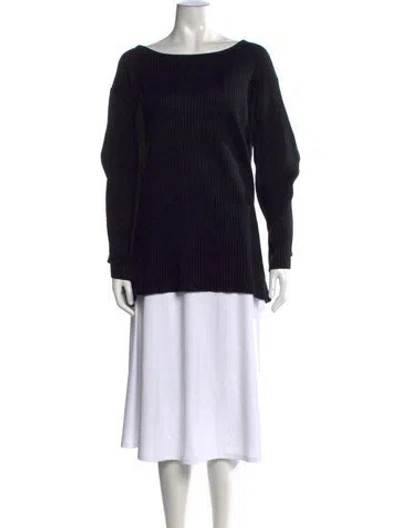 Pre-owned Tse Cashmere Bateau Neckline Sweater In Black