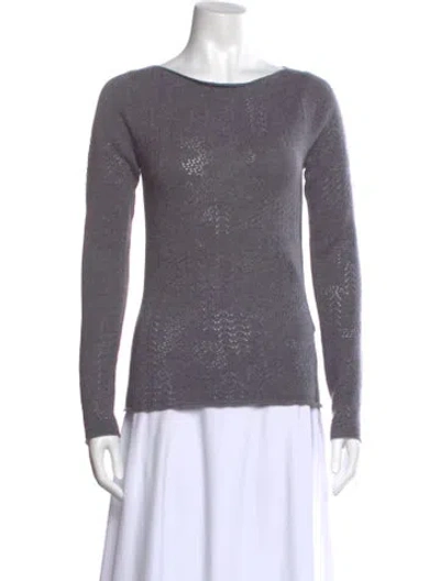 Pre-owned Tse Cashmere Bateau Neckline Sweater In Gray