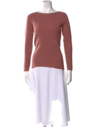Pre-owned Tse Cashmere Bateau Neckline Sweater In Pink