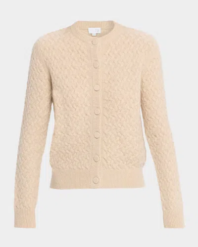 Tse Cashmere Boucle Cashmere Cable-knit Cardigan In Pink