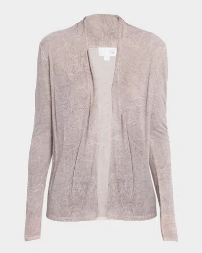Tse Cashmere Cashmere Abstract-print Open Cardigan In Pink