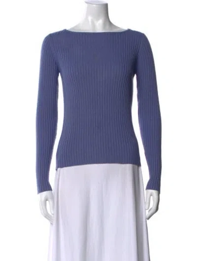 Pre-owned Tse Cashmere Cashmere Bateau Neckline Sweater In Blue