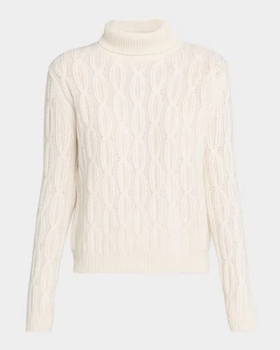 Tse Cashmere Cashmere Braided Cable-knit Turtleneck In Neutral