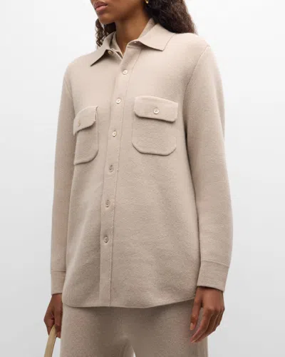 Tse Cashmere Cashmere Button-down Shirt In Jute