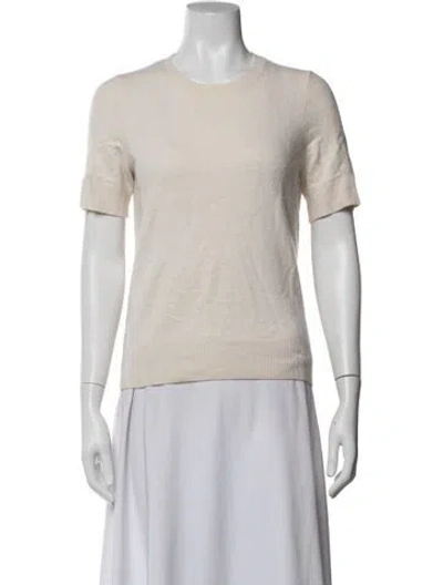Pre-owned Tse Cashmere Cashmere Crew Neck Sweater In White