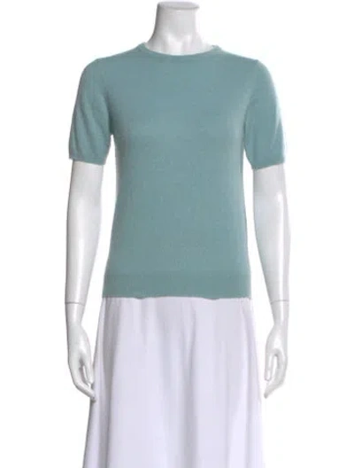 Pre-owned Tse Cashmere Cashmere Crew Neck Top In Blue