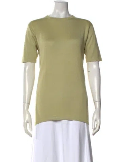 Pre-owned Tse Cashmere Cashmere Crew Neck T-shirt In Green