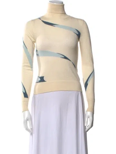 Pre-owned Tse Cashmere Cashmere Graphic Print Sweater In Neutrals